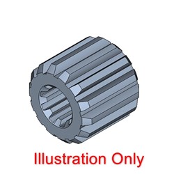 Male 23T 48mm DIN 5482 Female 1.25" Round X 5/16" Key 35mm Long