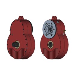 T55 PTO Drive 2.03:1 Ratio 6T 1 3/8" Straight Female Inpu SAE C Mount 14T 1 1/4" 12/24