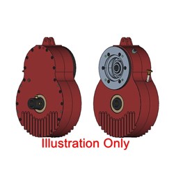 T55 PTO Drive 2.03:1 Ratio 21T 1 3/8" 16/32 Female Input SAE C Mount 1.25" Bore 5/16" K