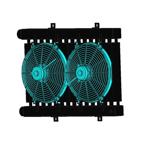 AIR COOLED Heat Exchanger DFM DFM22 12V DC Twin Fans 1 1/2